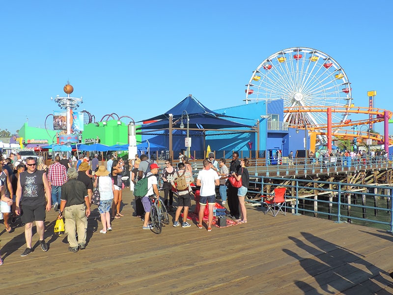people on the Santa Monica Pier, a beloved LA Landmark