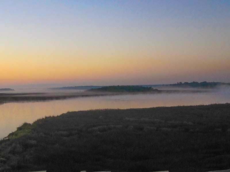 sunrise over marshland on the Golden Isles of Georgia