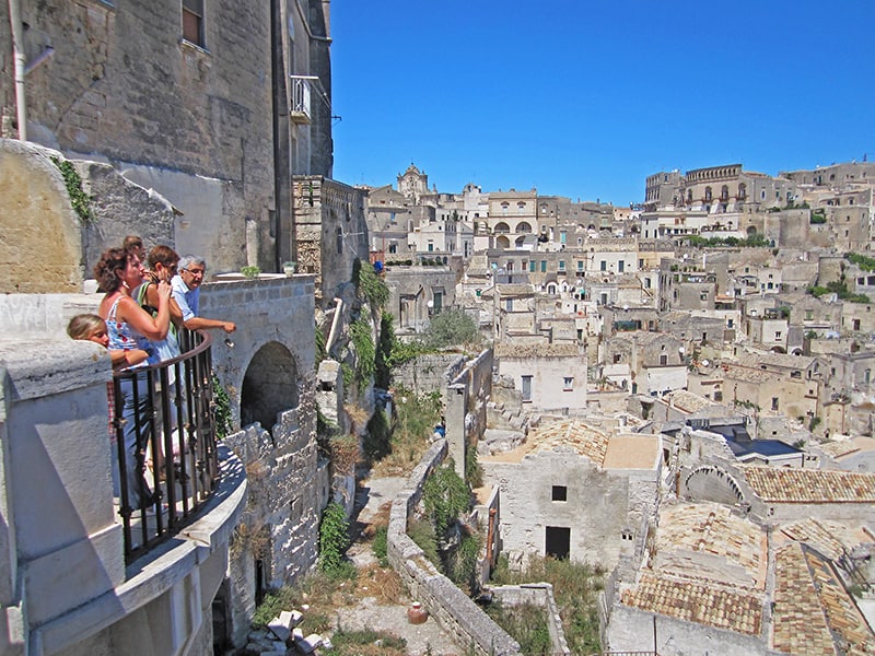 people looking out at the Sassi