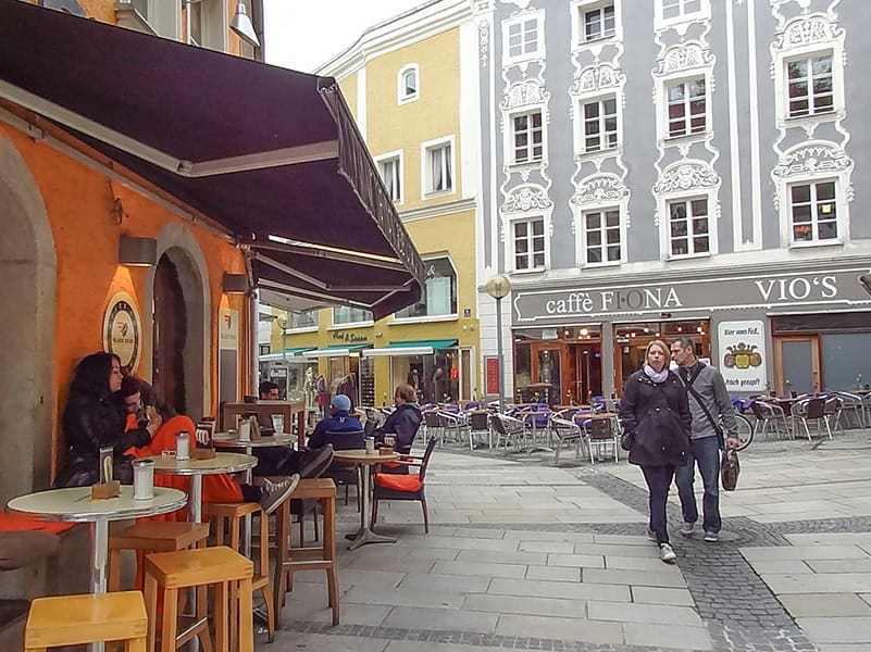 enjoying Passau's coffee culture on a day trip from Munich