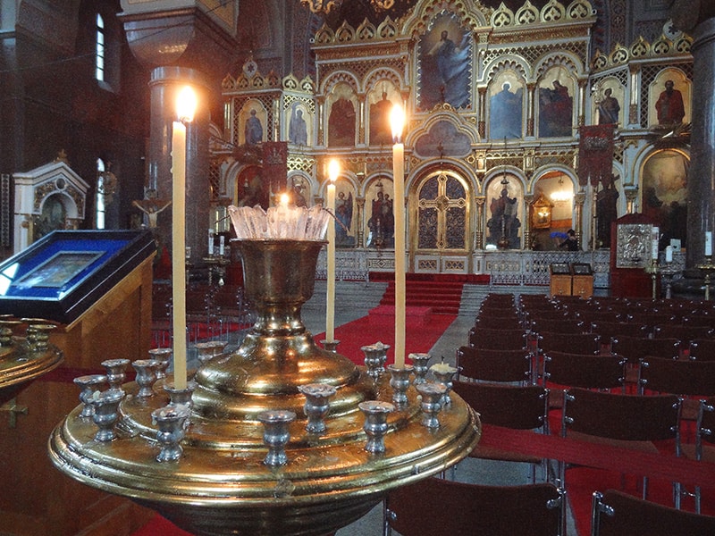 Candles in an old Orthodax Church