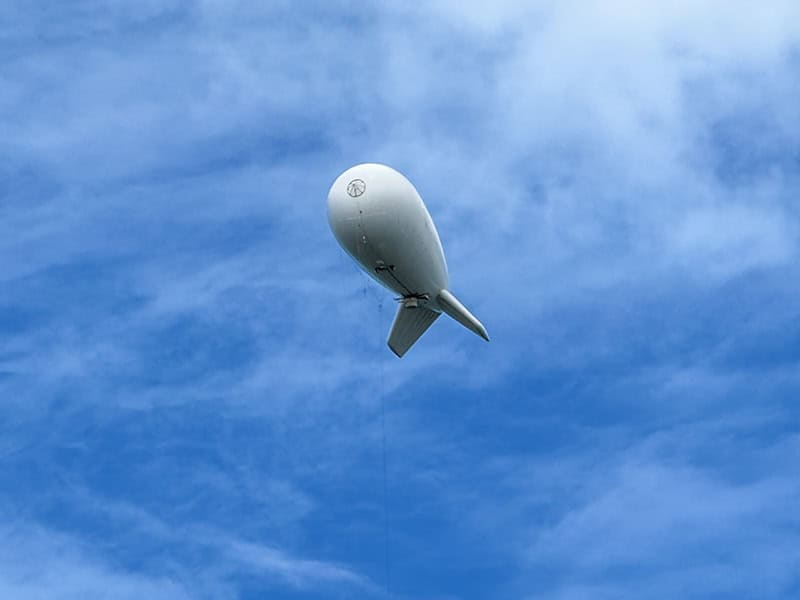 a huge white blimp