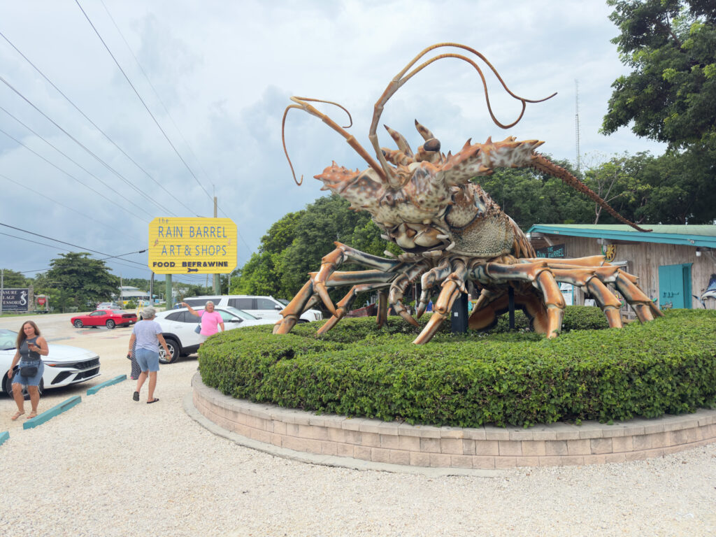 statue of a huge lobster seen during a road trip in the Florida Keys