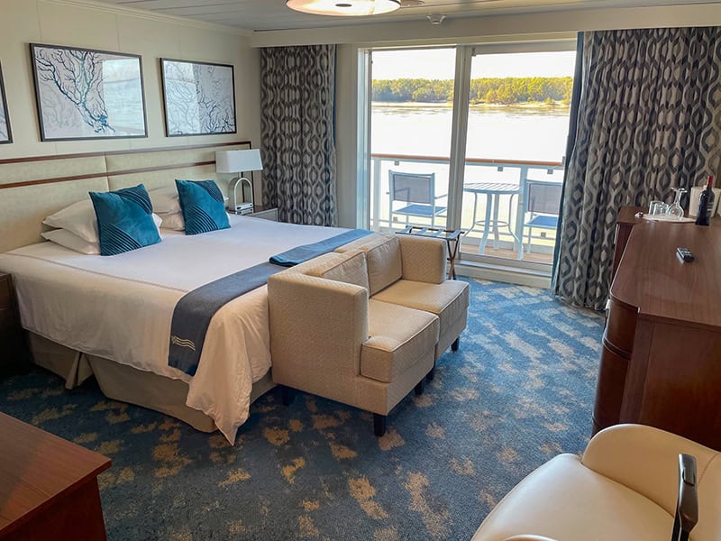 a stateroom on a cruise on the Mississippi